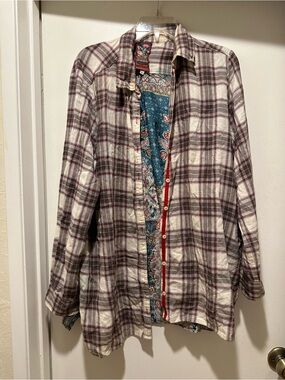 Johnny Was Anderson Plaid Shirt 3J Workshop Size Large